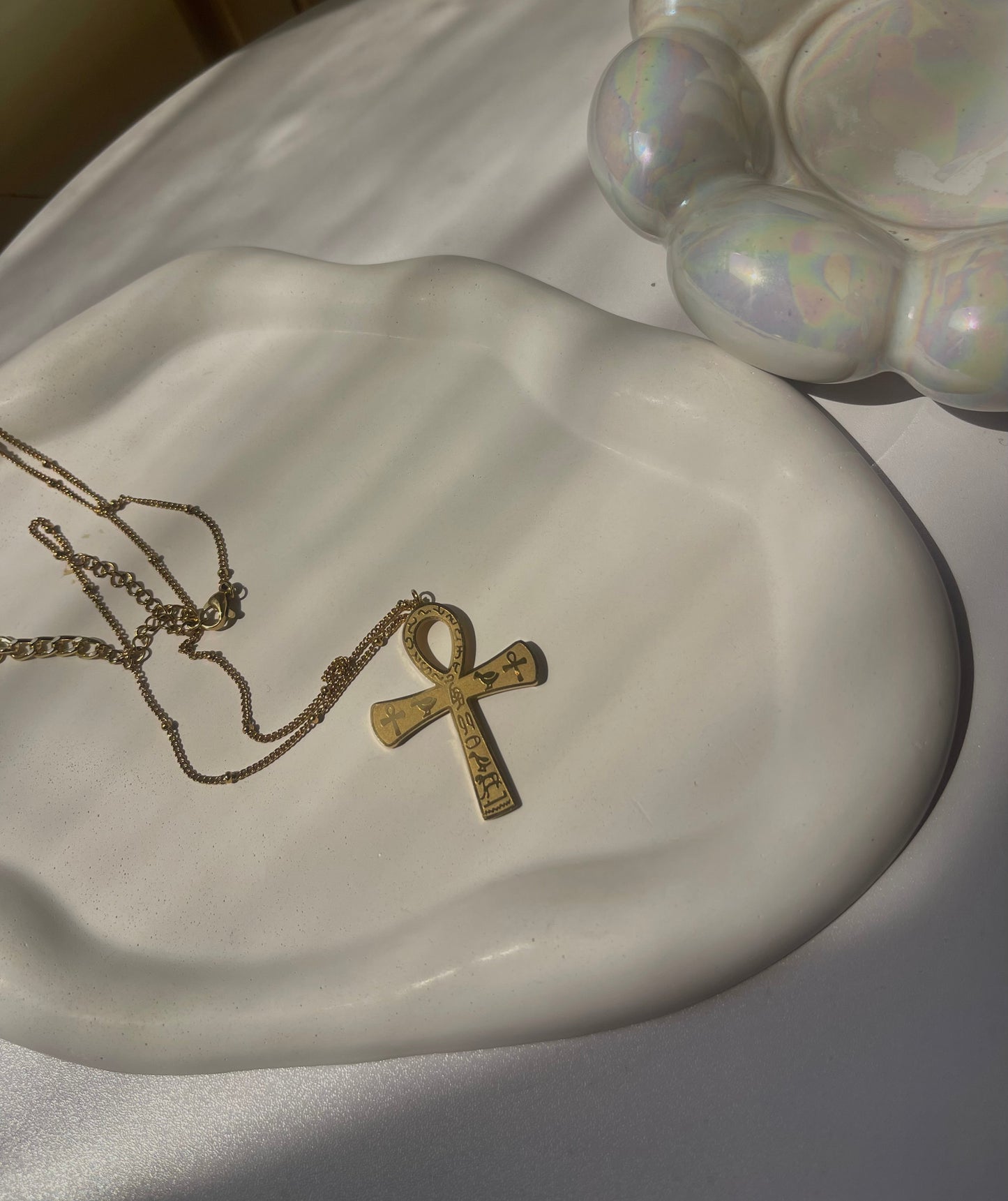 key of life gold necklace