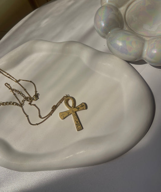 key of life gold necklace